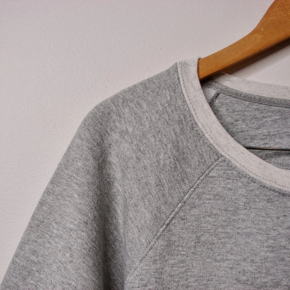 Champion Gray Crewneck Sweatshirt Cream Trim Fleece Logo Plus Size 2X - Picture 8 of 15